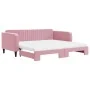 Ausziehbares Schlafsofa mit rosa Samtmatratze 100x200 cm von vidaXL, Betten und Lattenroste - Ref: Foro24-3197097, Preis: 430...