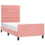 Pink velvet bed frame with headboard 90x200 cm by vidaXL, Beds and slatted bases - Ref: Foro24-3125921, Price: 176,27 €, Disc...