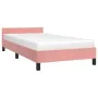 Estructura de cama con cabecero de terciopelo rosa 90x200 cm de vidaXL, Camas y somieres - Ref: Foro24-347554, Precio: 115,70...