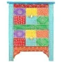 Handbemalter massiver Mangoholz-Nachttisch 40x30x50 cm von vidaXL, Nachttische - Ref: Foro24-286157, Preis: 131,38 €, Rabatt: %