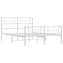 Metal bed frame with headboard and white footboard 135x190 cm by vidaXL, Beds and slatted bases - Ref: Foro24-355333, Price: ...