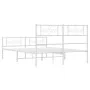Metal bed frame with headboard and white footboard 135x190 cm by vidaXL, Beds and slatted bases - Ref: Foro24-355333, Price: ...