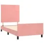 Pink velvet bed frame with headboard 100x200 cm by vidaXL, Beds and slatted bases - Ref: Foro24-3125622, Price: 132,14 €, Dis...