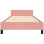 Pink velvet bed frame with headboard 100x200 cm by vidaXL, Beds and slatted bases - Ref: Foro24-3125622, Price: 132,14 €, Dis...