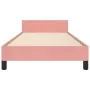 Pink velvet bed frame with headboard 90x200 cm by vidaXL, Beds and slatted bases - Ref: Foro24-3125616, Price: 163,27 €, Disc...