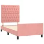 Pink velvet bed frame with headboard 100x200 cm by vidaXL, Beds and slatted bases - Ref: Foro24-3125927, Price: 169,76 €, Dis...
