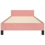 Estructura de cama con cabecero de terciopelo rosa 100x200 cm de vidaXL, Camas y somieres - Ref: Foro24-3125927, Precio: 169,...