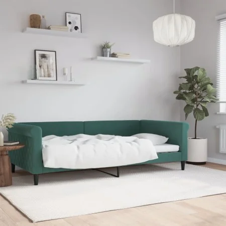 Dunkelgrünes Samtschlafsofa 100x200 cm von vidaXL, Betten und Lattenroste - Ref: Foro24-354253, Preis: 194,16 €, Rabatt: %
