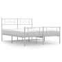 Estructura cama metal con cabecero y estribo blanco 120x190 cm de vidaXL, Camas y somieres - Ref: Foro24-355331, Precio: 104,...
