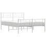 Estructura cama metal con cabecero y estribo blanco 120x190 cm de vidaXL, Camas y somieres - Ref: Foro24-355331, Precio: 104,...