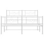 Bettgestell aus Metall mit Kopfteil und weißem Fußteil 120x190 cm von vidaXL, Betten und Lattenroste - Ref: Foro24-355331, Pr...