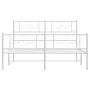 Estructura cama metal con cabecero y estribo blanco 120x190 cm de vidaXL, Camas y somieres - Ref: Foro24-355331, Precio: 104,...