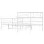 Estructura cama metal con cabecero y estribo blanco 120x190 cm de vidaXL, Camas y somieres - Ref: Foro24-355331, Precio: 104,...
