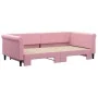 Ausziehbares Schlafsofa aus rosafarbenem Samt, 100 x 200 cm von vidaXL, Betten und Lattenroste - Ref: Foro24-3197781, Preis: ...