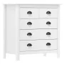 Hill Nachttisch aus massivem weißem Kiefernholz 79x40x80 cm von vidaXL, Sideboards - Ref: Foro24-288916, Preis: 166,33 €, Rab...