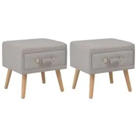 Nachttische 2 Stück 40x35x40 cm grauer Stoff von vidaXL, Nachttische - Ref: Foro24-276378, Preis: 106,54 €, Rabatt: %