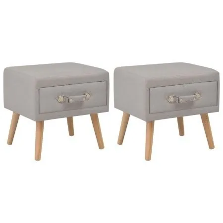 Two bedside tables, 40x35x40 cm, gray fabric by vidaXL, Nightstands - Ref: Foro24-276378, Price: 106,54 €, Discount: %