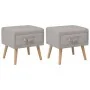 Two bedside tables, 40x35x40 cm, gray fabric by vidaXL, Nightstands - Ref: Foro24-276378, Price: 106,54 €, Discount: %