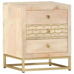 Solid gold mango wood bedside table 40x30x50 cm by vidaXL, Nightstands - Ref: Foro24-286504, Price: 146,06 €, Discount: %