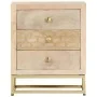 Mesita de noche de madera maciza de mango dorado 40x30x50 cm de vidaXL, Mesitas de noche - Ref: Foro24-286504, Precio: 146,01...