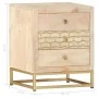 Mesita de noche de madera maciza de mango dorado 40x30x50 cm de vidaXL, Mesitas de noche - Ref: Foro24-286504, Precio: 146,01...