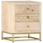 Mesita de noche de madera maciza de mango dorado 40x30x50 cm de vidaXL, Mesitas de noche - Ref: Foro24-286504, Precio: 146,01...