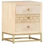 Mesita de noche de madera maciza de mango dorado 40x30x50 cm de vidaXL, Mesitas de noche - Ref: Foro24-286504, Precio: 146,01...