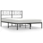 Estructura de cama con cabecero metal negro 160x200 cm de vidaXL, Camas y somieres - Ref: Foro24-355270, Precio: 104,27 €, De...