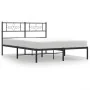 Estructura de cama con cabecero metal negro 135x190 cm de vidaXL, Camas y somieres - Ref: Foro24-355266, Precio: 97,79 €, Des...