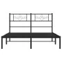 Estructura de cama con cabecero metal negro 135x190 cm de vidaXL, Camas y somieres - Ref: Foro24-355266, Precio: 97,79 €, Des...