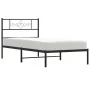 Bed frame with black metal headboard 80x200 cm by vidaXL, Beds and slatted bases - Ref: Foro24-355258, Price: 62,86 €, Discou...