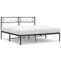 Bed frame with black metal headboard 120x190 cm by vidaXL, Beds and slatted bases - Ref: Foro24-372274, Price: 95,61 €, Disco...