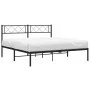 Bed frame with black metal headboard 120x190 cm by vidaXL, Beds and slatted bases - Ref: Foro24-372274, Price: 95,61 €, Disco...