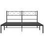 Bed frame with black metal headboard 120x190 cm by vidaXL, Beds and slatted bases - Ref: Foro24-372274, Price: 95,61 €, Disco...