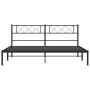 Estructura de cama con cabecero metal negro 180x200 cm de vidaXL, Camas y somieres - Ref: Foro24-372281, Precio: 133,89 €, De...