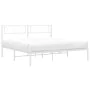 Estructura de cama de metal con cabecero blanca 135x190 cm de vidaXL, Camas y somieres - Ref: Foro24-372325, Precio: 95,67 €,...