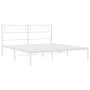 Estructura de cama de metal con cabecero blanca 135x190 cm de vidaXL, Camas y somieres - Ref: Foro24-372325, Precio: 95,67 €,...