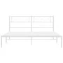 Metal bed frame with white headboard 135x190 cm by vidaXL, Beds and slatted bases - Ref: Foro24-372325, Price: 95,67 €, Disco...
