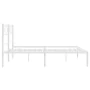 Estructura de cama de metal con cabecero blanca 135x190 cm de vidaXL, Camas y somieres - Ref: Foro24-372325, Precio: 95,67 €,...