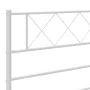 Metal bed frame with white headboard 135x190 cm by vidaXL, Beds and slatted bases - Ref: Foro24-372325, Price: 95,67 €, Disco...