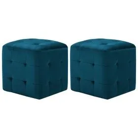 Mesitas de noche 2 unidades terciopelo azul 30x30x30 cm de vidaXL, Mesitas de noche - Ref: Foro24-249016, Precio: 88,87 €, De...