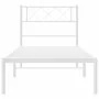 Metal bed frame with white headboard 100x200 cm by , Beds and slatted bases - Ref: Foro24-372321, Price: 64,37 €, Discount: %