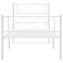 Metal bed frame with headboard and footboard white 107x203 cm by , Beds and slatted bases - Ref: Foro24-372340, Price: 74,29 ...
