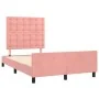 Pink velvet bed frame with headboard 120x200 cm by , Beds and slatted bases - Ref: Foro24-3125994, Price: 177,85 €, Discount: %