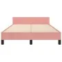 Pink velvet bed frame with headboard 120x200 cm by , Beds and slatted bases - Ref: Foro24-3125994, Price: 177,85 €, Discount: %