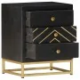 Solid black and gold mango wood nightstand 40x30x50cm by vidaXL, Nightstands - Ref: Foro24-286517, Price: 159,45 €, Discount: %