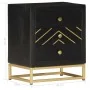 Massiver Nachttisch aus schwarzem und goldenem Mangoholz, 40 x 30 x 50 cm von vidaXL, Nachttische - Ref: Foro24-286517, Preis...