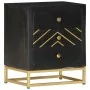 Solid black and gold mango wood nightstand 40x30x50cm by vidaXL, Nightstands - Ref: Foro24-286517, Price: 159,45 €, Discount: %