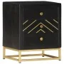 Solid black and gold mango wood nightstand 40x30x50cm by vidaXL, Nightstands - Ref: Foro24-286517, Price: 159,45 €, Discount: %