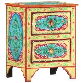 Hand painted bedside table solid mango wood 40x30x50 cm by vidaXL, Nightstands - Ref: Foro24-286158, Price: 158,78 €, Discoun...
